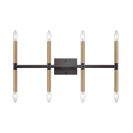 Atlas Lighting Notre Dame 13in 8-Light Bath Bar | Traditional Oil Rubbed Bronze and Gold Metal | Bathroom Vanity & Makeup Area | Model WL11382-BZ