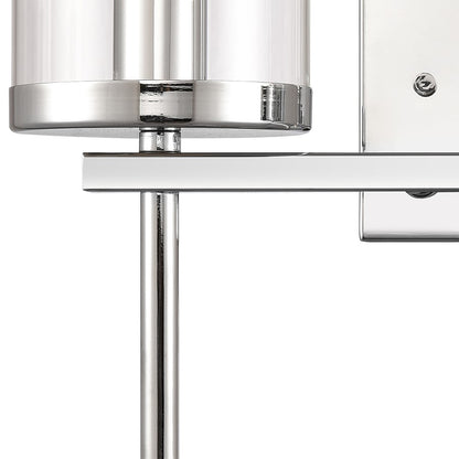 Atlas Lighting Oakland 13.5in 2-Light Vanity Light | Modern Chrome and Clear Glass | Bathroom Vanity | 13.5 x 6.75 x 12 in | Model WL11383-CH