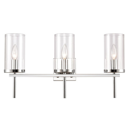 Atlas Lighting Oakland 23in 3-Light Vanity Light | Modern Chrome and Clear Glass | Bathroom Vanity | 23 x 6.75 x 12 in | Model WL11384-CH