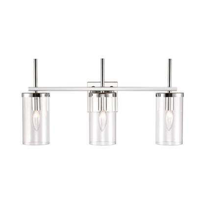 Atlas Lighting Oakland 23in 3-Light Vanity Light | Modern Chrome and Clear Glass | Bathroom Vanity | 23 x 6.75 x 12 in | Model WL11384-CH