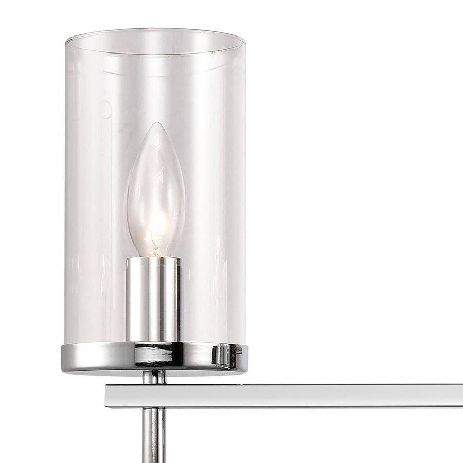 Atlas Lighting Oakland 32.5in 4-Light Vanity Light | Modern Chrome and Clear Glass | Bathroom Vanity | 32.5 x 6.75 x 12 in | Model WL11385-CH