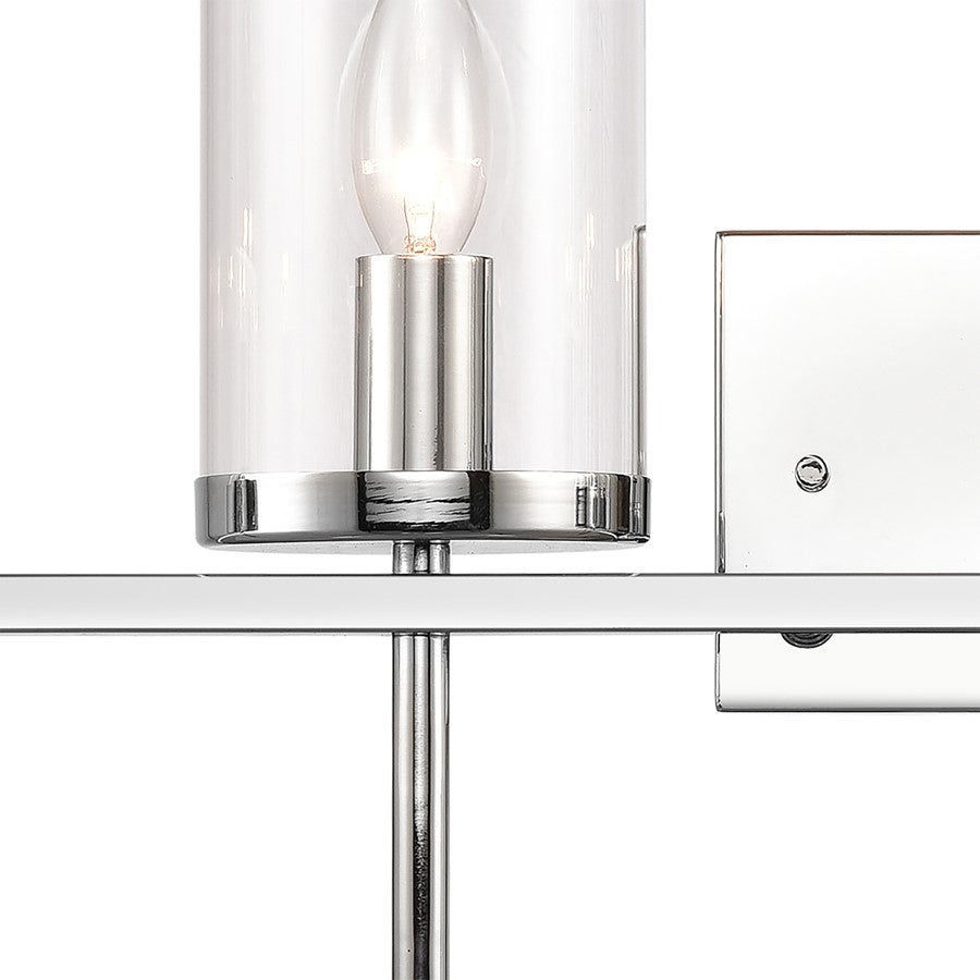 Atlas Lighting Oakland 32.5in 4-Light Vanity Light | Modern Chrome and Clear Glass | Bathroom Vanity | 32.5 x 6.75 x 12 in | Model WL11385-CH