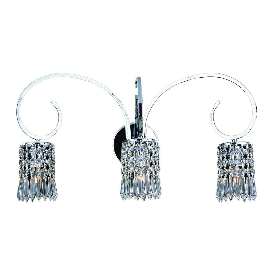 Atlas Lighting Optix 23in 3-Light Vanity Light | Modern Polished Chrome and Clear Glass | Bathroom & Powder Room | 23 x 3 x 12 in | Model WL11386-CH