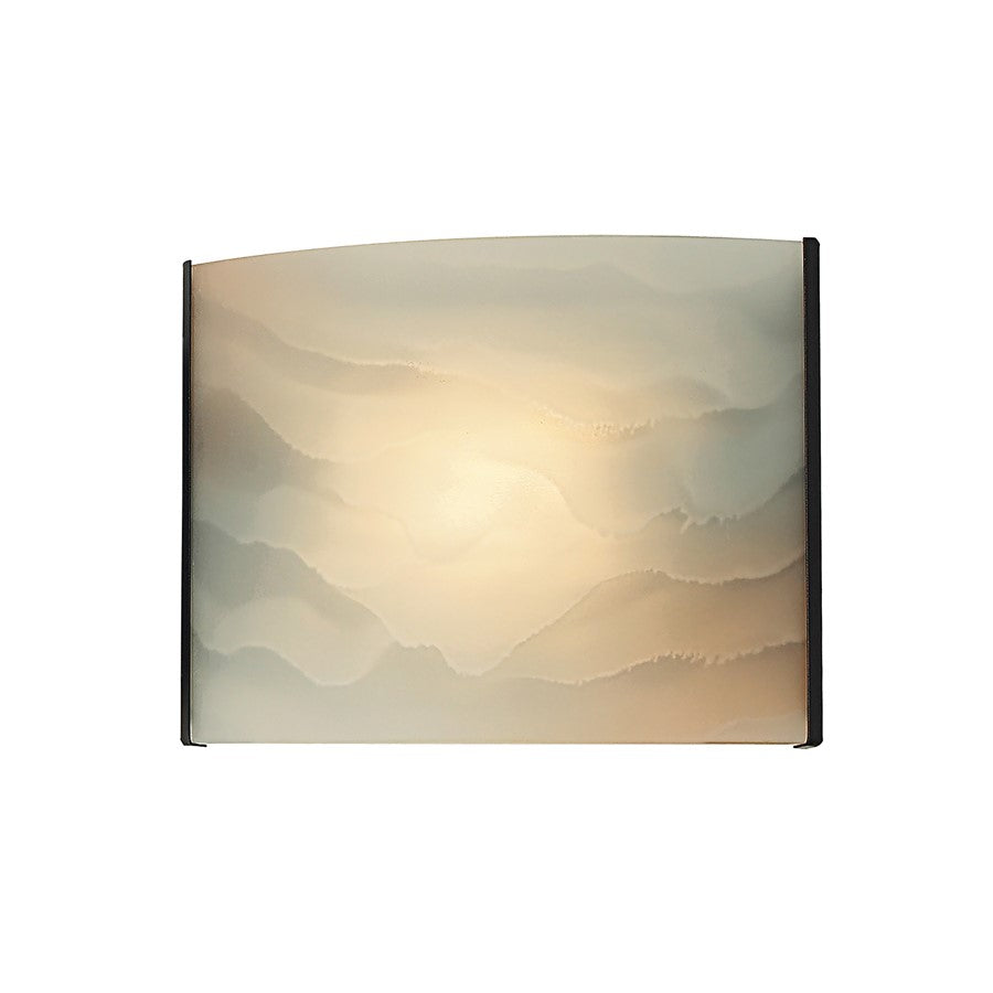 Atlas Lighting Pannelli 8in 1-Light Wall Sconce | Modern Oil Rubbed Bronze and Beige Glass | Bathroom Vanity | 8 x 3 x 6 in | Model WL11395-BZ
