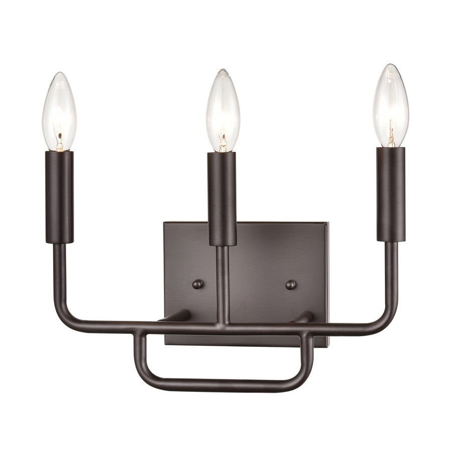 Atlas Lighting Park Slope 13in 3-Light Vanity Light | Transitional Oil Rubbed Bronze | Bathroom Vanity | 13 x 5 x 8.5 in | Model WL11397-BZ