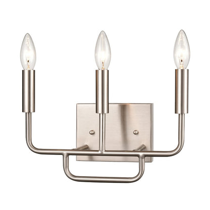 Atlas Lighting Park Slope 13in 3-Light Vanity Light | Transitional Brushed Nickel Metal | Bathroom Vanity & Makeup Mirror | Model WL11397-NK