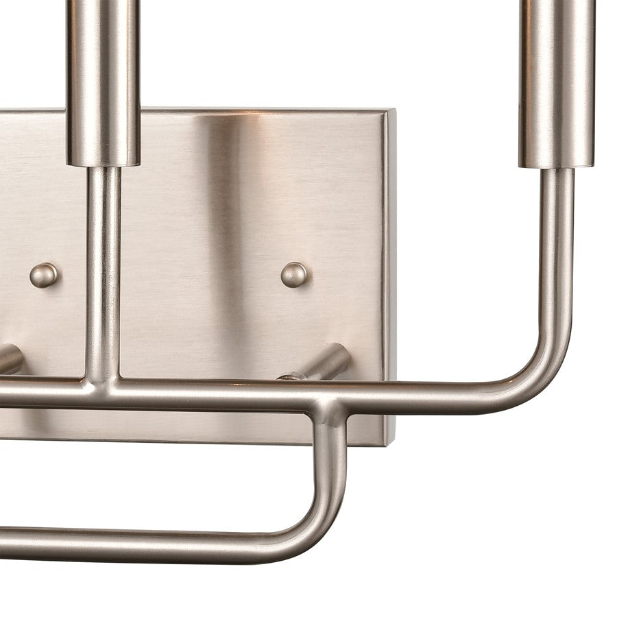 Atlas Lighting Park Slope 13in 3-Light Vanity Light | Transitional Brushed Nickel Metal | Bathroom Vanity & Makeup Mirror | Model WL11397-NK