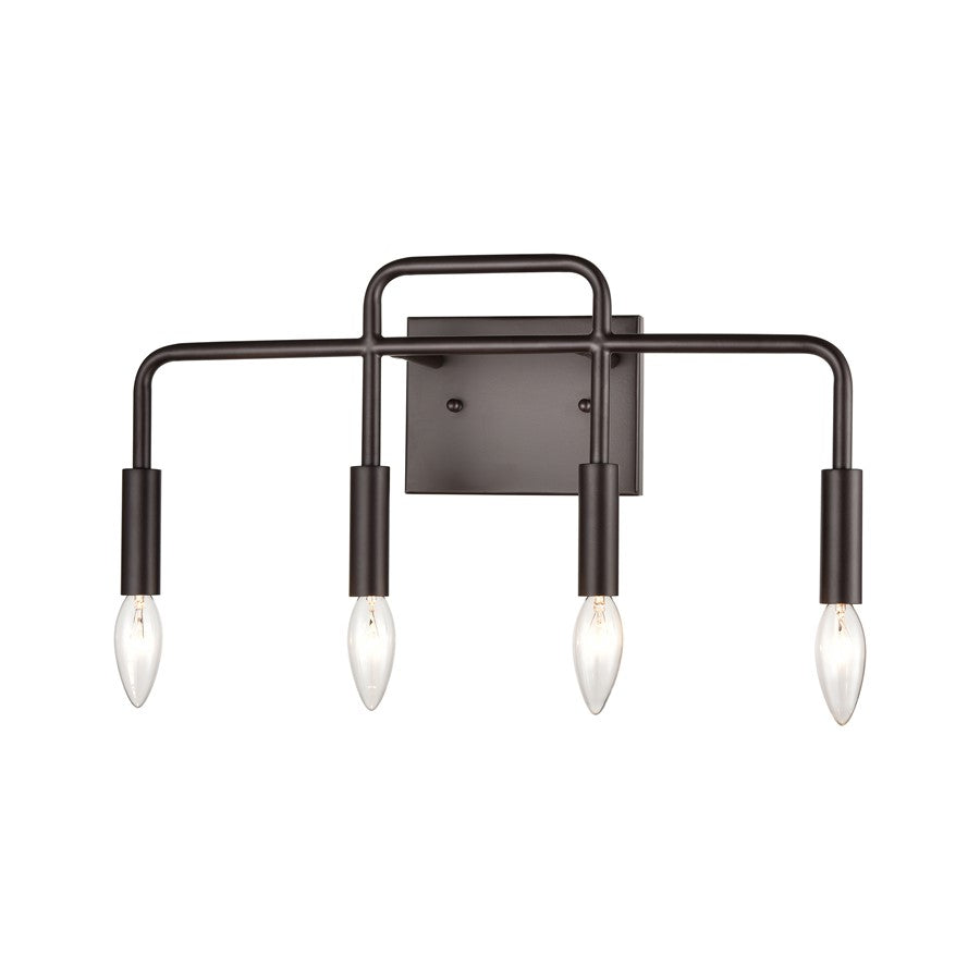 Atlas Lighting Park Slope 18in 4-Light Vanity Light | Transitional Oil Rubbed Bronze Metal | Bathroom Vanity & Grooming | Model WL11398-BZ
