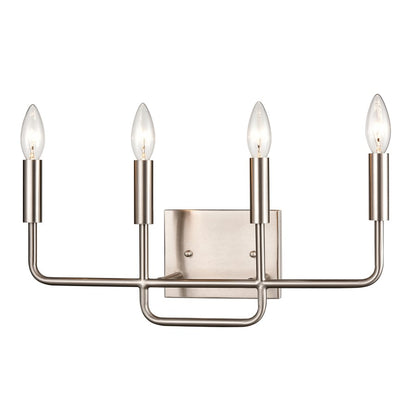 Atlas Lighting Park Slope 18in 4-Light Vanity Light | Transitional Brushed Nickel Metal | Bathroom Vanity & Grooming | Model WL11398-NK