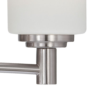 Atlas Lighting Pittman 19in 3-Light Vanity Light | Transitional Brushed Nickel and White Frosted Glass | Bathroom Vanity | Model WL11409-NK