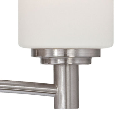 Atlas Lighting Pittman 24in 4-Light Vanity Light | Transitional Brushed Nickel and White Frosted Glass | Bathroom Vanity | Model WL11410-NK