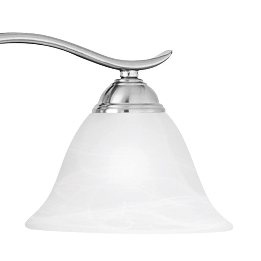 Atlas Lighting Prestige 36in 4-Light Vanity Light | Traditional Brushed Nickel and White Alabaster Glass | Bathroom Vanity | Model WL11414-NK