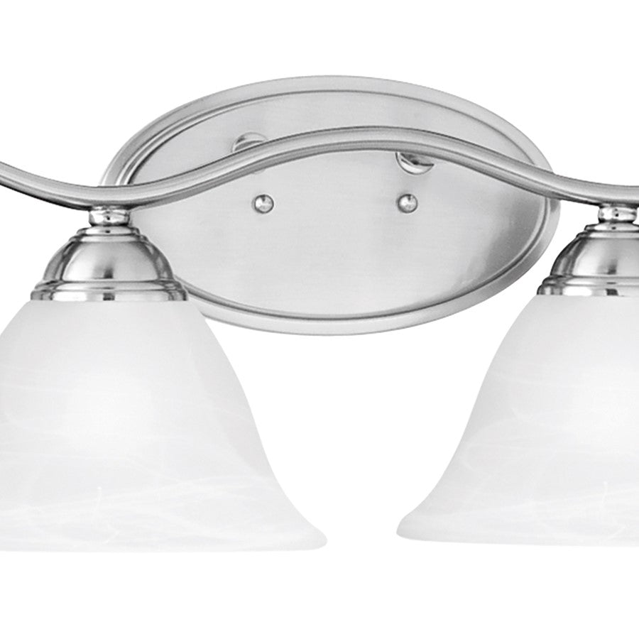 Atlas Lighting Prestige 36in 4-Light Vanity Light | Traditional Brushed Nickel and White Alabaster Glass | Bathroom Vanity | Model WL11414-NK