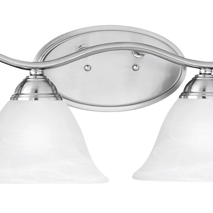 Atlas Lighting Prestige 36in 4-Light Vanity Light | Traditional Brushed Nickel and White Alabaster Glass | Bathroom Vanity | Model WL11414-NK