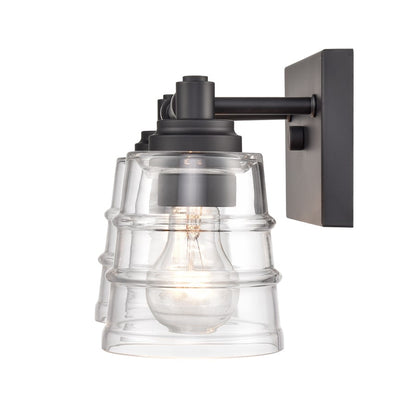 Atlas Lighting Pulsate 13in 2-Light Vanity Light | Transitional Matte Black and Clear Glass | Bathroom Vanity | 13 x 6.5 x 7.75 in | Model WL11416-BK