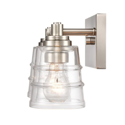 Atlas Pulsate 13in 2-Light Vanity Light | Transitional Satin Nickel and Clear Glass | Bathroom Vanity & Powder Room | Model WL11416-NK