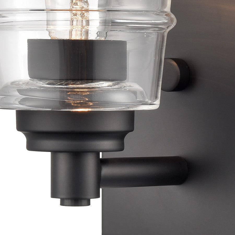 Atlas Lighting Pulsate 4.5in 1-Light Vanity Light | Transitional Matte Black and Clear Glass | Bathroom Vanity | Model WL11418-BK