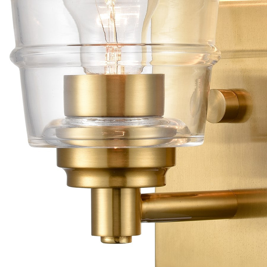 Atlas Lighting Pulsate 4.5in 1-Light Vanity Light | Transitional Satin Brass and Clear Glass | Bathroom Vanity | Model WL11418-BS