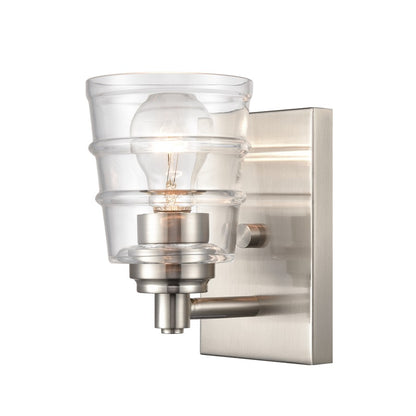 Atlas Lighting Pulsate 4.5in 1-Light Vanity Light | Transitional Satin Nickel and Clear Glass | Bathroom Vanity | Model WL11418-NK