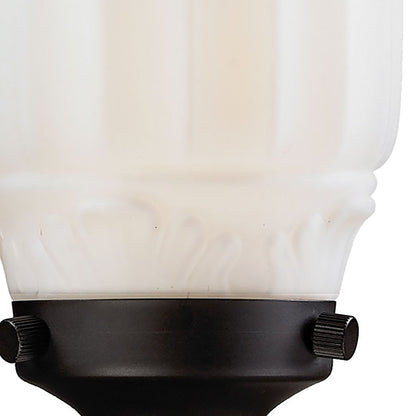 Atlas Lighting Quinton Parlor 5in 1-Light Wall Sconce | Traditional Oil Rubbed Bronze and White Frosted Glass | Bathroom Vanity | Model WL11419-BZ