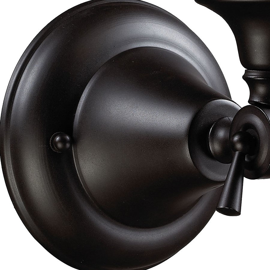 Atlas Lighting Quinton Parlor 5in 1-Light Wall Sconce | Traditional Oil Rubbed Bronze and White Frosted Glass | Bathroom Vanity | Model WL11419-BZ
