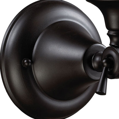 Atlas Lighting Quinton Parlor 5in 1-Light Wall Sconce | Traditional Oil Rubbed Bronze and White Frosted Glass | Bathroom Vanity | Model WL11419-BZ