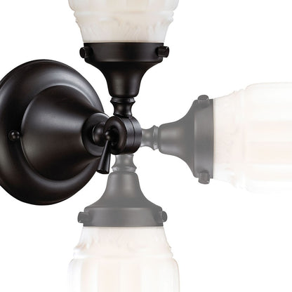 Atlas Lighting Quinton Parlor 5in 1-Light Wall Sconce | Traditional Oil Rubbed Bronze and White Frosted Glass | Bathroom Vanity | Model WL11419-BZ