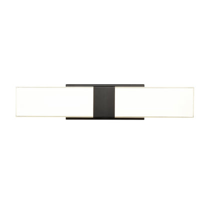 Atlas Lighting Reciprocate 25in 2-Light Vanity Light | Modern Matte Black and White Glass | Bathroom Vanity | 25 x 3.5 x 5.25 in | Model WL11423-BK