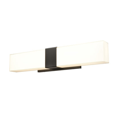 Atlas Lighting Reciprocate 25in 2-Light Vanity Light | Modern Matte Black and White Glass | Bathroom Vanity | 25 x 3.5 x 5.25 in | Model WL11423-BK