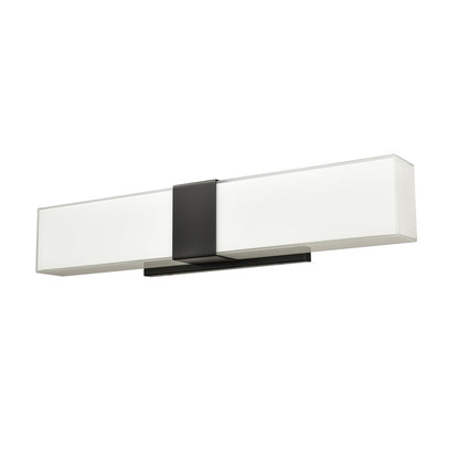 Atlas Lighting Reciprocate 25in 2-Light Vanity Light | Modern Matte Black and White Glass | Bathroom Vanity | 25 x 3.5 x 5.25 in | Model WL11423-BK