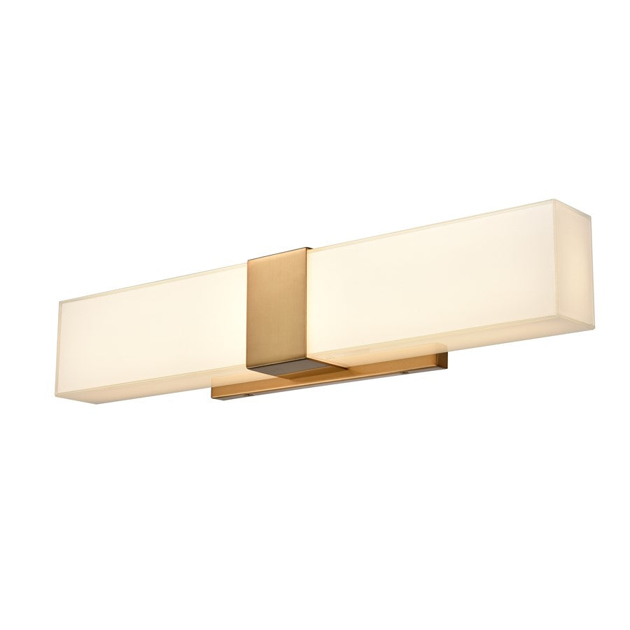 Atlas Lighting Reciprocate 25in 2-Light Vanity Light | Modern Aged Brass and White Glass | Bathroom Vanity | 25 x 3.5 x 5.25 in | Model WL11423-BS