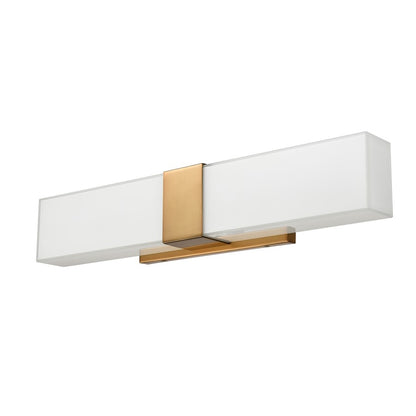 Atlas Lighting Reciprocate 25in 2-Light Vanity Light | Modern Aged Brass and White Glass | Bathroom Vanity | 25 x 3.5 x 5.25 in | Model WL11423-BS