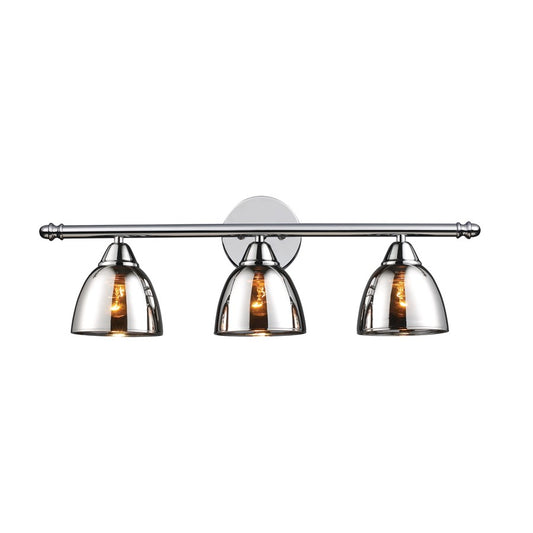 Atlas Lighting Reflections 23in 3-Light Vanity Light | Modern Polished Chrome and Chrome Glass | Bathroom Vanity | 23 x 8 x 8 in | Model WL11424-CH