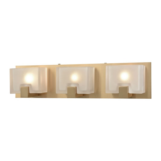 Atlas Lighting Ridgecrest 21in 3-Light Vanity Light | Modern Satin Brass and White Frosted Glass | Bathroom Vanity | 21 x 4 x 5 in | Model WL11425-BS