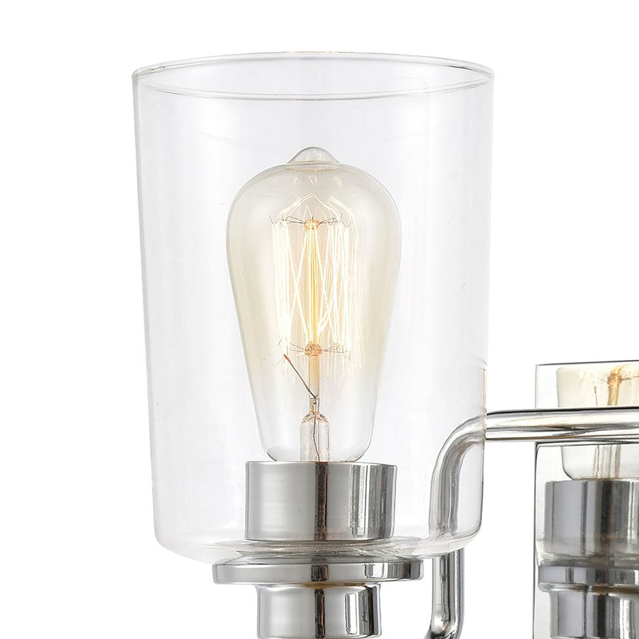 Atlas Lighting Robins 14in 2-Light Vanity Light | Transitional Polished Chrome and Clear Glass | Bathroom Vanity | 14 x 7 x 8 in | Model WL11428-CH