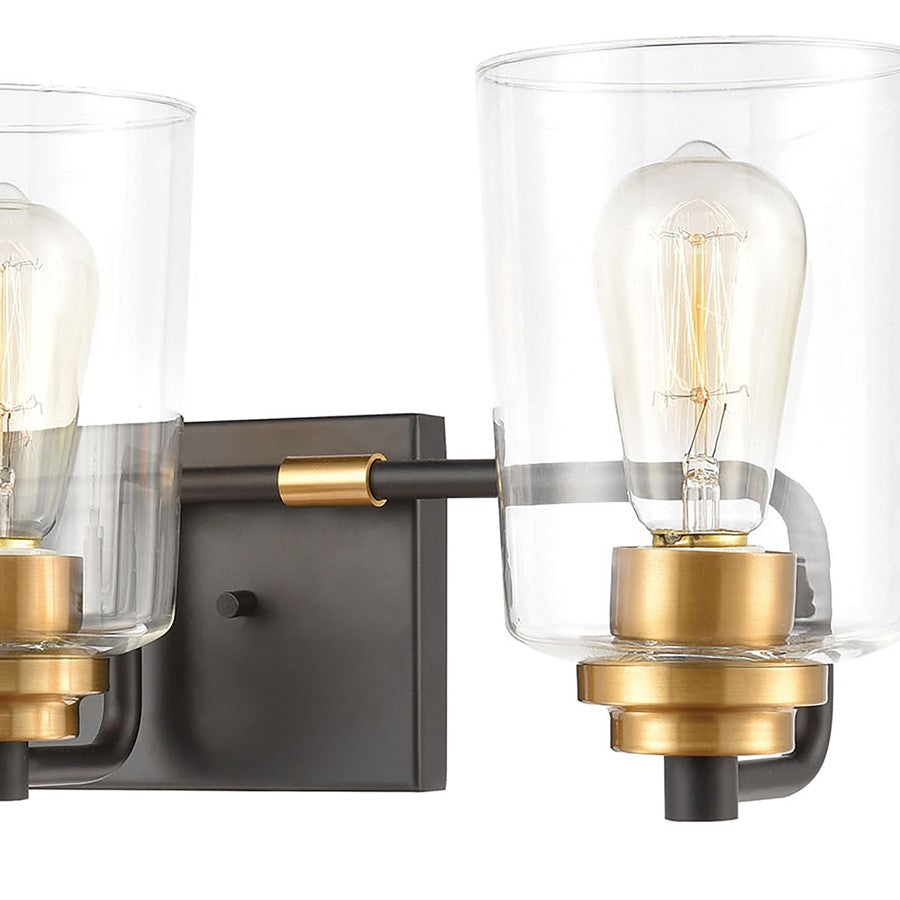 Atlas Lighting Robins 23in 3-Light Vanity Light | Transitional Matte Black and Clear Glass | Bathroom Vanity | 23 x 7 x 8 in | Model WL11429-BK