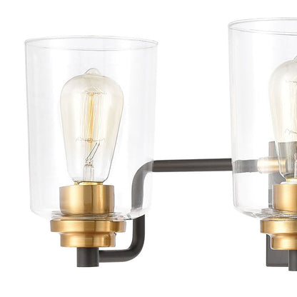 Atlas Lighting Robins 23in 3-Light Vanity Light | Transitional Matte Black and Clear Glass | Bathroom Vanity | 23 x 7 x 8 in | Model WL11429-BK