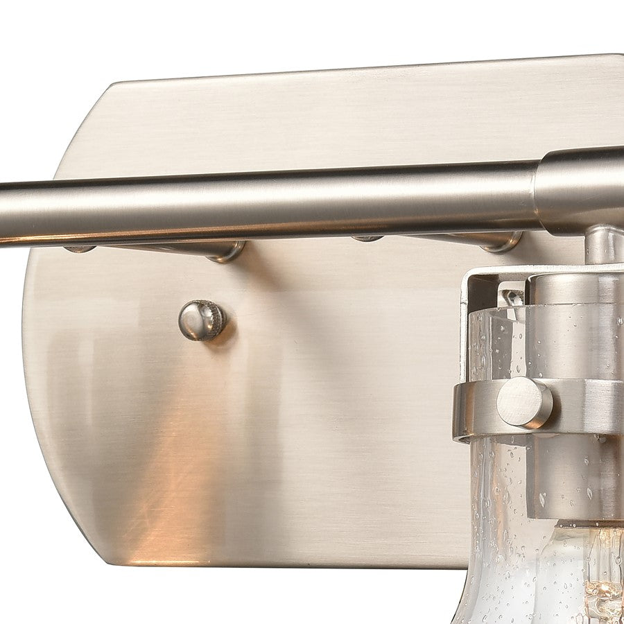 Atlas Lighting Salamanca 15.5in 2-Light Vanity Light | Transitional Satin Nickel and Clear Seeded Glass | Bathroom Vanity | Model WL11431-NK