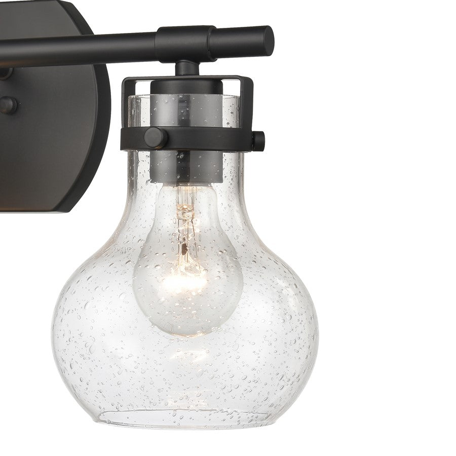 Atlas Lighting Salamanca 21in 3-Light Vanity Light | Transitional Matte Black and Clear Seeded Glass | Bathroom Vanity | Model WL11432-BK