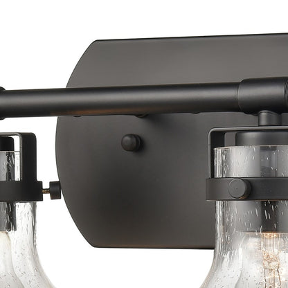 Atlas Lighting Salamanca 29in 4-Light Vanity Light | Transitional Matte Black and Clear Seeded Glass | Bathroom Vanity | Model WL11433-BK