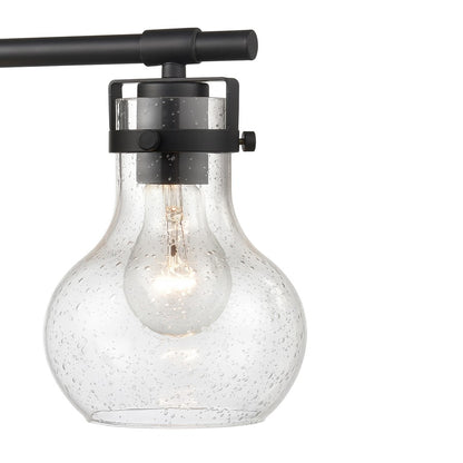 Atlas Lighting Salamanca 29in 4-Light Vanity Light | Transitional Matte Black and Clear Seeded Glass | Bathroom Vanity | Model WL11433-BK