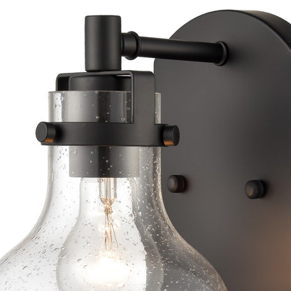 Atlas Lighting Salamanca 5.5in 1-Light Vanity Light | Transitional Matte Black and Clear Seeded Glass | Bathroom Vanity | Model WL11434-BK