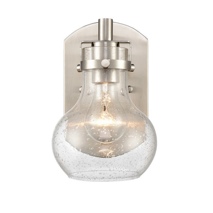 Atlas Lighting Salamanca 5.5in 1-Light Vanity Light | Transitional Satin Nickel and Clear Seeded Glass | Bathroom Vanity | Model WL11434-NK