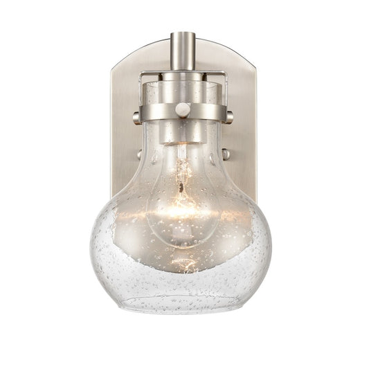 Atlas Lighting Salamanca 5.5in 1-Light Vanity Light | Transitional Satin Nickel and Clear Seeded Glass | Bathroom Vanity | Model WL11434-NK