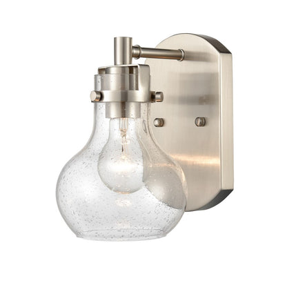 Atlas Lighting Salamanca 5.5in 1-Light Vanity Light | Transitional Satin Nickel and Clear Seeded Glass | Bathroom Vanity | Model WL11434-NK