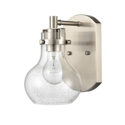 Atlas Lighting Salamanca 5.5in 1-Light Vanity Light | Transitional Satin Nickel and Clear Seeded Glass | Bathroom Vanity | Model WL11434-NK