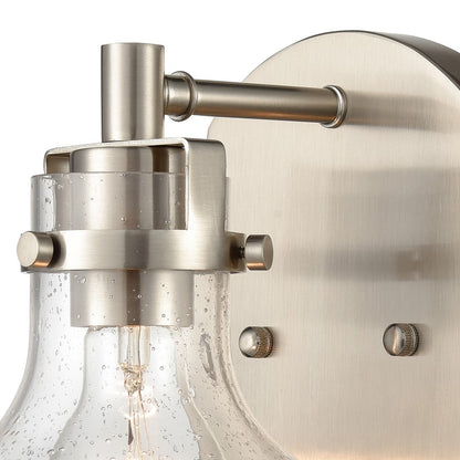 Atlas Lighting Salamanca 5.5in 1-Light Vanity Light | Transitional Satin Nickel and Clear Seeded Glass | Bathroom Vanity | Model WL11434-NK