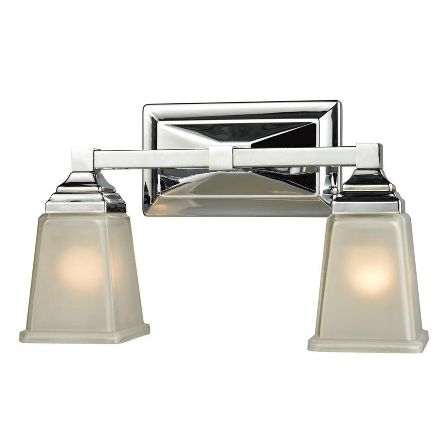 Atlas Lighting Sinclair 15in 2-Light Vanity Light | Traditional Polished Chrome and White Frosted Glass | Bathroom Vanity | Model WL11437-CH