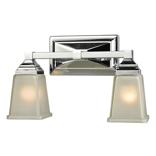 Atlas Lighting Sinclair 15in 2-Light Vanity Light | Traditional Polished Chrome and White Frosted Glass | Bathroom Vanity | Model WL11437-CH