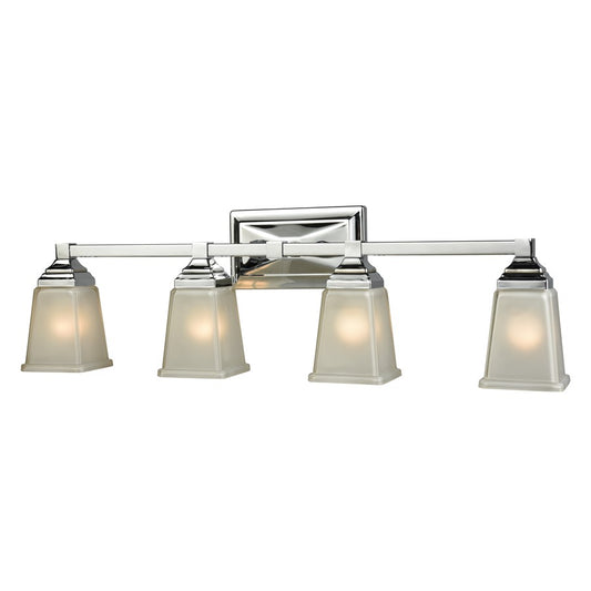 Atlas Lighting Sinclair 30in 4-Light Vanity Light | Traditional Polished Chrome and White Frosted Glass | Bathroom Vanity | Model WL11439-CH